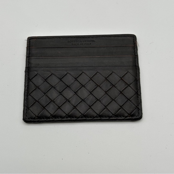 Bottega Veneta Handbags - Bottega Veneta Dark Brown Leather Card Holder